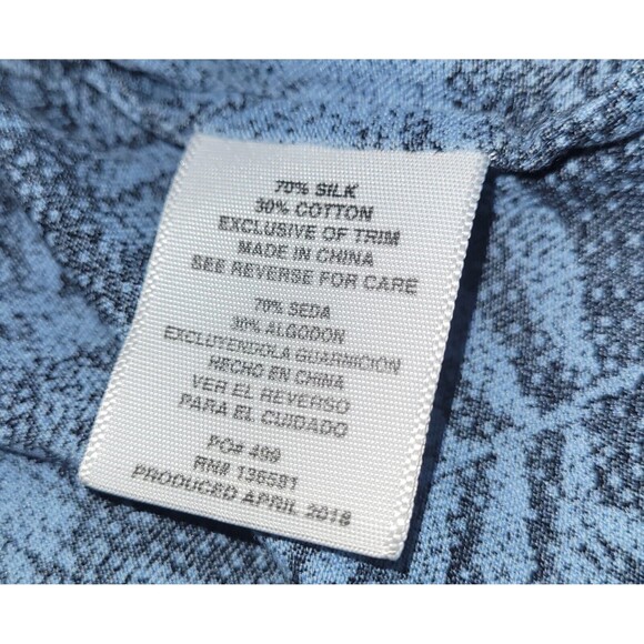 Nat Nast Luxury Originals Blue Palms Black Hawaiian Tropical L Silk Blend NWOT - Picture 7 of 12